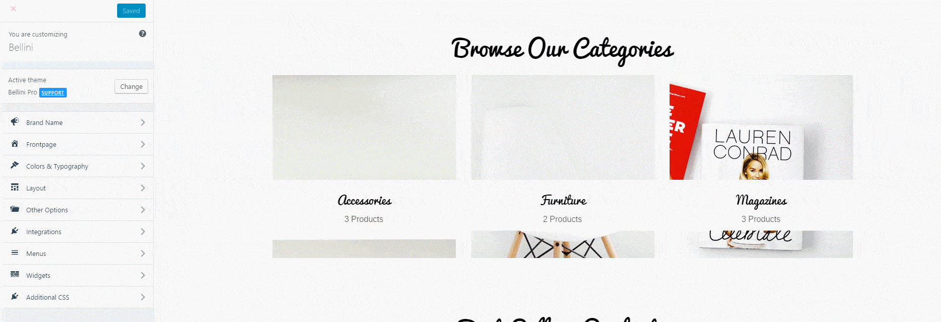 Bellini WooCommerce Product Categories