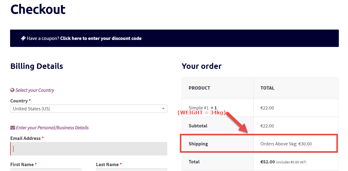 WooCommerce: Shipping by Weight Demonstration