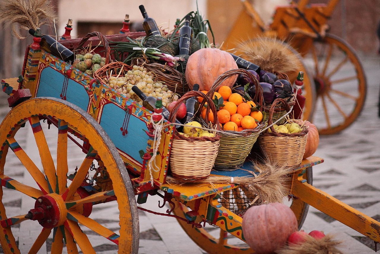 shopping cart, wooden, wood, wheel, food, traditional, cart, traditional rite, alcamo