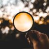 magnifying glass, nature, loupe, discover, look, outdoors, forest, mountain